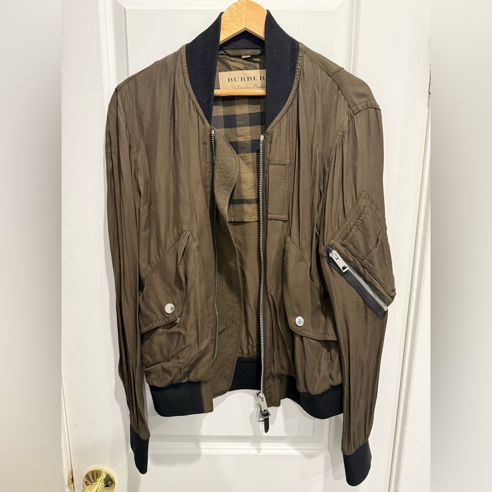 Burberry Men's Olive Bomber Jacket